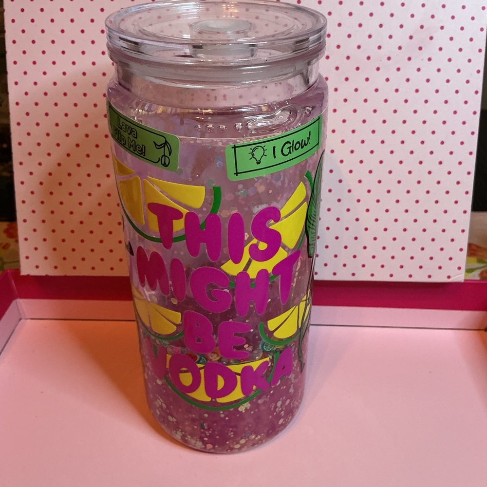 “This Might be Vodka” Pink Lava Snow Globe Tumbler